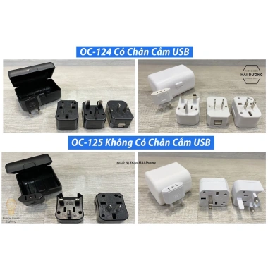 Ổ cắm du lịch đa năng tháo rời USB OC-124, giảm còn 35k, hỗ trợ 4 chuẩn quốc tế