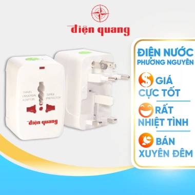 Ổ Cắm Du Lịch Điện Quang ĐQ ESK TV01 Chính Hãng - Thông Minh, Chân Đa, Giá 83.000