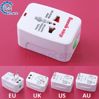 Ổ cắm du lịch Điện Quang ĐQ ESK TV01 - Lỗ cắm chuẩn quốc tế, mọi chân cắm, thiết kế nhỏ gọn, giảm giá 40.000 VND 2