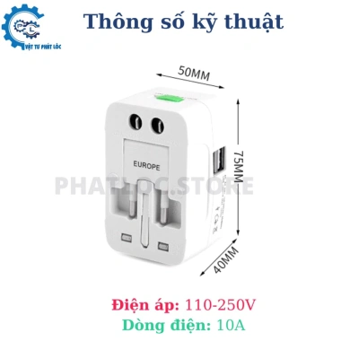Ổ cắm du lịch Điện Quang ĐQ ESK TV01 - Lỗ cắm chuẩn quốc tế, mọi chân cắm, thiết kế nhỏ gọn, giảm giá 40.000 VND 5