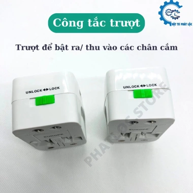 Ổ cắm du lịch Điện Quang ĐQ ESK TV01 - Lỗ cắm chuẩn quốc tế, mọi chân cắm, thiết kế nhỏ gọn, giảm giá 40.000 VND 6