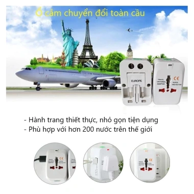 Ổ cắm du lịch ĐQ ESK TV01 - Lỗ cắm chuẩn quốc tế, nhỏ gọn, dễ mang theo, 27.000₫ 4