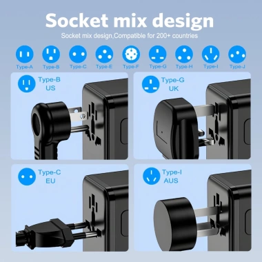 Ổ Cắm Du Lịch GaN MeeGoo Sạc Nhanh 35W 45W 67W 100W 140W, Đa Năng Chân Cắm Chuyển Đổi Dòng Điện