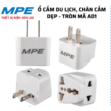 Ổ cắm du lịch MPE 2 chấu AD1 + 3 chấu AD2 - Nhỏ gọn, chuyển đổi phích cắm, giá 23.800₫ 5