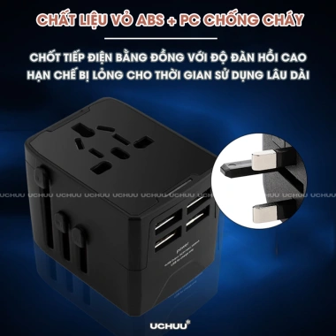 Ổ cắm du lịch UCHUU đa năng, cốc sạc nhiều thiết bị, chuyển phích cắm toàn cầu, tiện lợi cho chuyến đi 8