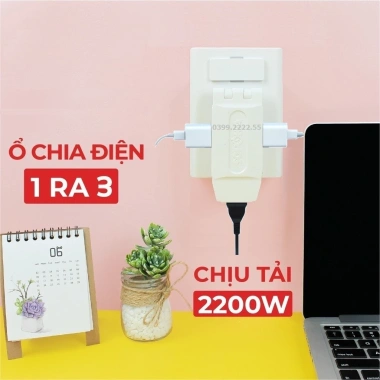 Ổ Cắm Gật Gù Taky 3 Lỗ Xoay 180° Dành Cho Không Gian Hẹp - An Toàn, Tiện Dụng 7