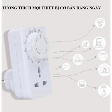 Ổ cắm hẹn giờ cơ MT01D 10A/220V Timer cơ bản tiết kiệm năng lượng giá chỉ 85.000 VND