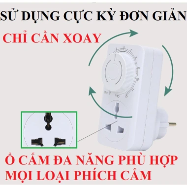 Ổ cắm hẹn giờ cơ MT01D 10A/220V Timer cơ bản tiết kiệm năng lượng giá chỉ 85.000 VND 3 Ổ cắm hẹn giờ cơ MT01D 10A/220V Timer cơ bản tiết kiệm năng lượng giá chỉ 85.000 VND 3