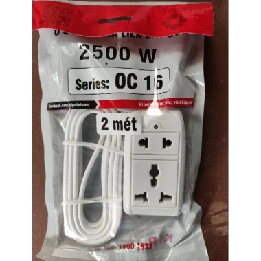 Ổ cắm liền dây 2 ổ Vinakip du lịch - An toàn, tiện lợi, giá chỉ 42.000₫