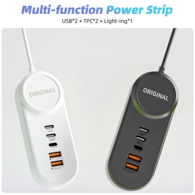 Ổ cắm mở rộng USB Fonken 5 trong 1 12W - Trạm sạc nhanh tường đa USB, giảm giá 177.855₫