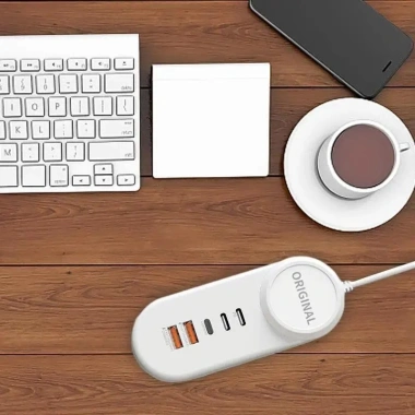 Ổ cắm mở rộng USB Fonken 5 trong 1 12W - Trạm sạc nhanh tường đa USB, giảm giá 177.855₫