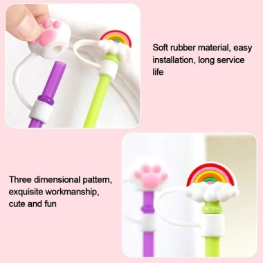 Ổ cắm ống hút silicon JIWANARCLAY – Mũ chống bụi, kín nước, phụ kiện cốc tái dùng
