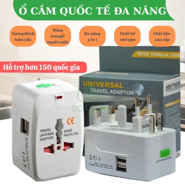 Ổ Cắm Quốc Tế Đa Năng - Tương Thích hơn 150 Quốc Gia, Chuyển Đổi Du Lịch, Giá Ưu Đãi 99.000₫