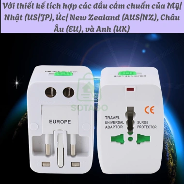 Ổ Cắm Quốc Tế Đa Năng - Tương Thích hơn 150 Quốc Gia, Chuyển Đổi Du Lịch, Giá Ưu Đãi 99.000₫