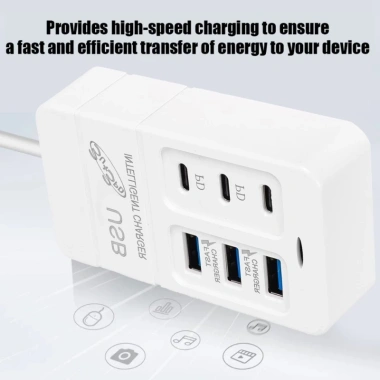 Ổ cắm sạc USB đa cổng 35W PD, phích cắm EU US, Type-C du lịch, sạc nhanh máy tính bảng & điện thoại – Giá 98.010 VND