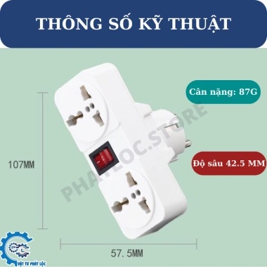 Ổ cắm SH609K chuẩn châu Âu - Chuyển đổi ổ đơn sang đôi có công tắc, giảm giá tới 32.000₫ 8 Ổ cắm SH609K chuẩn châu Âu - Chuyển đổi ổ đơn sang đôi có công tắc, giảm giá tới 32.000₫ 8