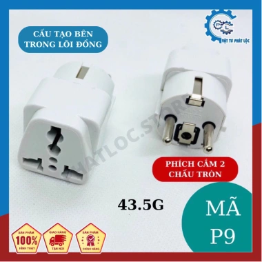 Ổ cắm SH609K chuẩn châu Âu - Chuyển đổi ổ đơn sang đôi có công tắc, giảm giá tới 32.000₫