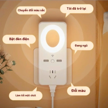 Ổ cắm thông minh đèn ngủ, điều khiển giọng nói, chuyển USB, dải nguồn, LED 79.000₫
