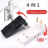 Ổ Cắm Tường 4 Trong 1 EU Nối Dài 180 độ Đổi Điện Du Lịch - Adapter Nhiều Cổng Dễ Mang, Cho Điện Thoại, Máy Tính, Giá 39.000đ 5