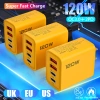 Ổ cắm tường đa năng 4 trong 1 PD 120W QC3.0 Bộ sạc nhanh du lịch 4 USB‑C cho US/EU/UK 2
