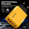 Ổ cắm tường đa năng 4 trong 1 PD 120W QC3.0 Bộ sạc nhanh du lịch 4 USB‑C cho US/EU/UK 3