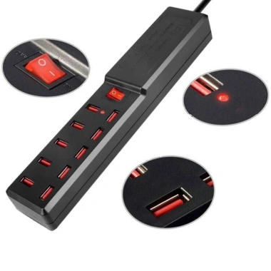 Ổ cắm USB 10 cổng thông minh, đế sạc đa năng cho điện thoại & máy tính bảng - Giá 219.000₫