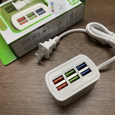 Ổ CẮM USB 6 Cổng với Cọc Sạc Nhanh cho Điện Thoại, Loa, Tai Nghe - 69.000₫ Giảm 19.320₫