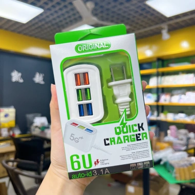 Ổ CẮM USB 6 Cổng với Cọc Sạc Nhanh cho Điện Thoại, Loa, Tai Nghe - 69.000₫ Giảm 19.320₫