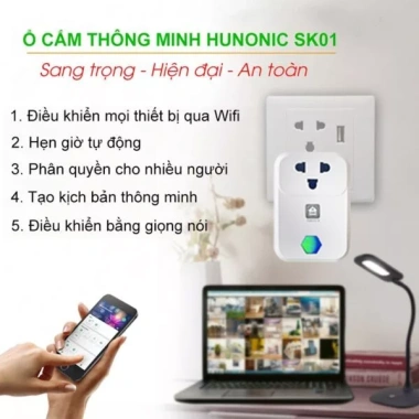 Ổ cắm wifi thông minh Hunonic SK01 – Điều khiển từ xa, giọng nói, hẹn giờ, 158.000đ 3 Ổ cắm wifi thông minh Hunonic SK01 – Điều khiển từ xa, giọng nói, hẹn giờ, 158.000đ 3