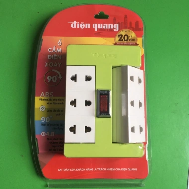 Ổ cắm xoay 90º Điện Quang ĐQ ESK RT 6 - 6 lỗ 2 chấu, chính hãng, giá 84.000₫ 5