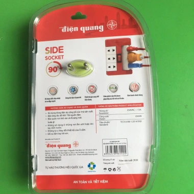 Ổ cắm xoay 90º Điện Quang ĐQ ESK RT 6 - 6 lỗ 2 chấu, chính hãng, giá 84.000₫ 6