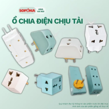 Ổ chia điện thông minh Sopoka 3.000W - Thiết kế hiện đại, chịu nhiệt, chịu va đập, bảo hành đổi mới 24 tháng - Giá 12.000 VND