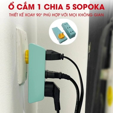 Ổ chia điện thông minh Sopoka 3.000W - Thiết kế hiện đại, chịu nhiệt, chịu va đập, bảo hành đổi mới 24 tháng - Giá 12.000 VND