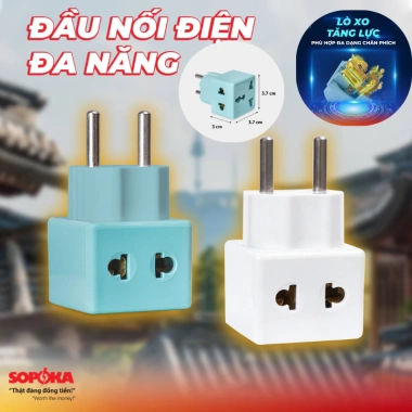 Ổ chia điện thông minh Sopoka 3.000W - Thiết kế hiện đại, chịu nhiệt, chịu va đập, bảo hành đổi mới 24 tháng - Giá 12.000 VND