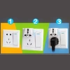 Ổ chuyển đổi 3 chân sang 2 chân, phích 3 chấu sang 2 chấu có đèn báo - 9.000đ 2