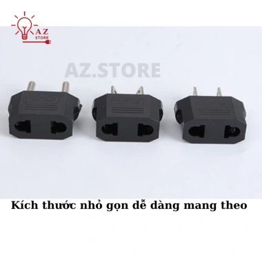 Ổ chuyển đổi P6 2 dẹt sang 2 chân tròn, đầu cắm 2 chấu 220V, giảm giá 10.000đ 2