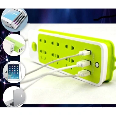 Ổ Điện 6 Cắm Tích Hợp 3 USB Công Suất Lớn - Sạc Nhanh An Toàn, Tiện Lợi, Giá 46.999 VND 2