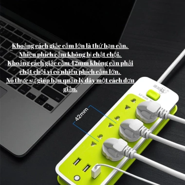 Ổ Điện 6 Cắm Tích Hợp 3 USB Công Suất Lớn - Sạc Nhanh An Toàn, Tiện Lợi, Giá 46.999 VND 6