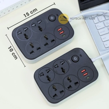 Ổ điện đa năng thông minh HOTECH 2.500W chống giật, cổng USB và Type C, dây 2m, công tắc nguồn toàn OD32H giá ưu đãi 129k 8