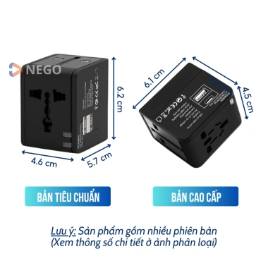 Ổ điện du lịch đa năng 1.500W PD20W sạc nhanh, chống cháy giật, dùng 150 quốc gia - Giá chỉ 180.000 VND