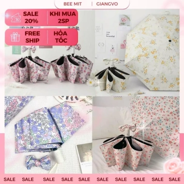Ô Dù Che Mưa Che Nắng BeeMit 2 Chiều Chống UV Mở Tự Động Gấp Nhỏ Gọn Cầm Tay