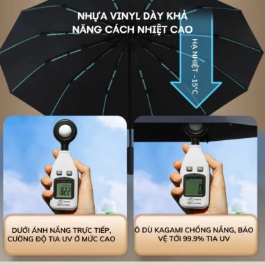 Ô Dù Che Mưa Ô Đi Nắng Gấp Gọn Tự Động 2 Chiều 3 Lớp Chống UV Cầm Tay - 45.999₫ 7