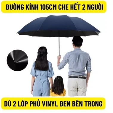 Ô Dù Chống Bão 24 Nan Mở Gấp Tự Động 2 Chiều, Lớp Che Mưa Nắng, Chống Thấm, Chống Tia UV