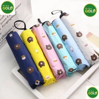 Ô Dù Gấu Đáng Yêu Gấp Nhỏ Cho Bé - Chống Mưa Nắng, Dễ Mang Đi, Chọn Màu Thích Hợp 4