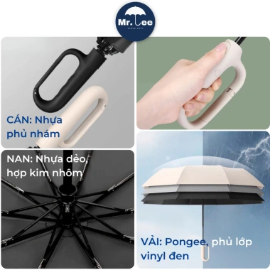 Ô Dù Tự Động Gấp Gọn Cán Móc Treo Mr.Lee 10 Nan Kép - Chịu Lực Mạnh, Che Nắng Mưa, Chống Nước & UV, Giá Ưu Đãi 105k 5 Ô Dù Tự Động Gấp Gọn Cán Móc Treo Mr.Lee 10 Nan Kép - Chịu Lực Mạnh, Che Nắng Mưa, Chống Nước & UV, Giá Ưu Đãi 105k 5