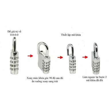 Ổ khóa 3 số tiện lợi, bảo mật an toàn cho vali - có đổi mã, giá 28.518 VND
