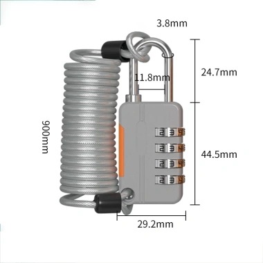 Ổ khóa dây cáp thép 4 số, khóa mật khẩu lò xo du lịch nhỏ gọn, chỉ 65.000₫ 8 Ổ khóa dây cáp thép 4 số, khóa mật khẩu lò xo du lịch nhỏ gọn, chỉ 65.000₫ 8