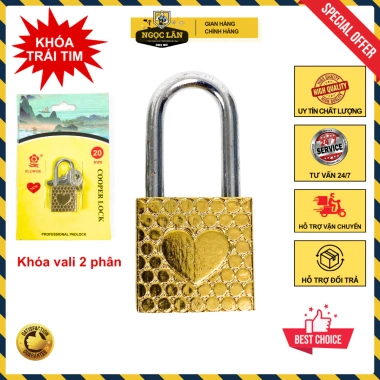 Ổ khóa mini 2 phân khóa vali & tủ - 2 chìa trái tim đẹp, phong cách - 34.000đ
