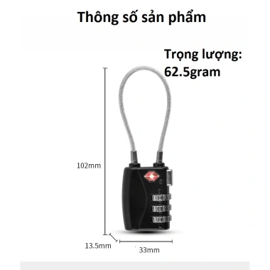 Ổ khóa số 3 lớp mật khẩu TSA719 mini – Dây cước siêu chắc, chống trộm vali, an toàn, tiện lợi, chỉ 109.000đ 6