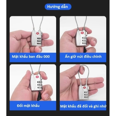 Ổ khóa số 3 lớp mật khẩu TSA719 mini – Dây cước siêu chắc, chống trộm vali, an toàn, tiện lợi, chỉ 109.000đ 8